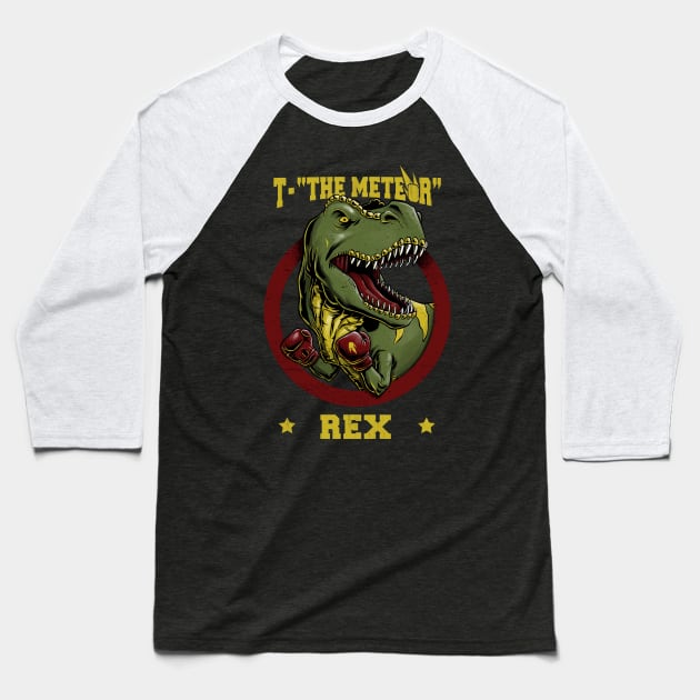 T - "The Meteor" Rex Baseball T-Shirt by Studio Mootant